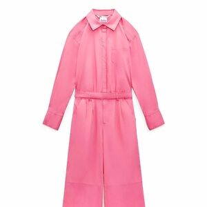 Zara X Barbie The Movie Pink Long Sleeve Jumpsuit